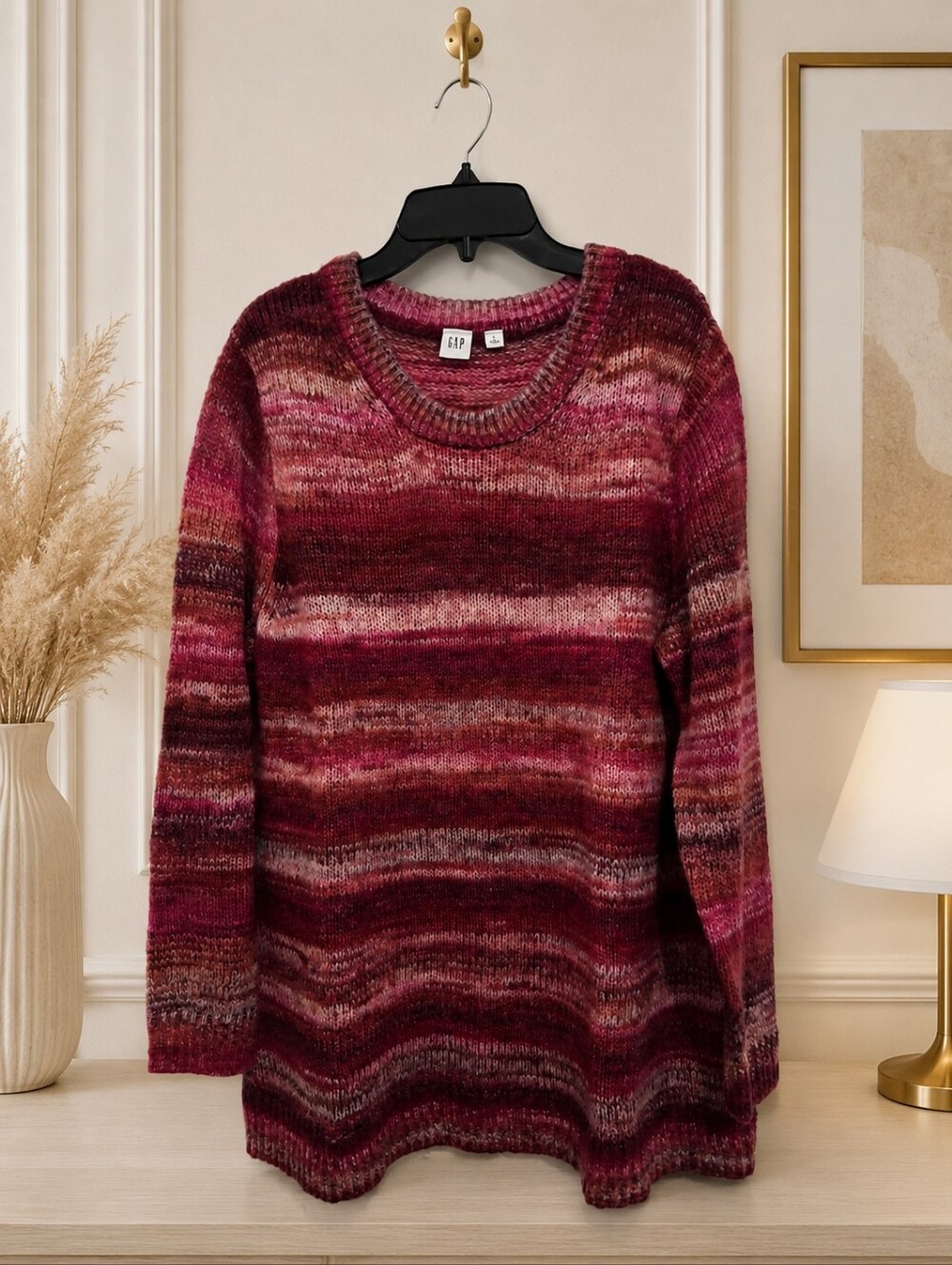 GAP Women's Marled Berry Crewneck Sweater